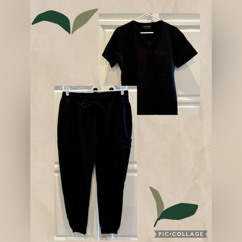 Black Women's Scrub Set